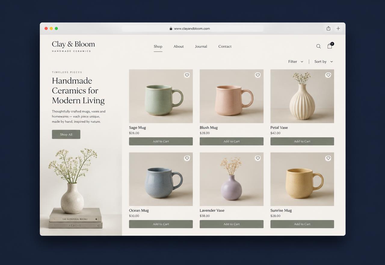 Clay & Bloom demonstration website