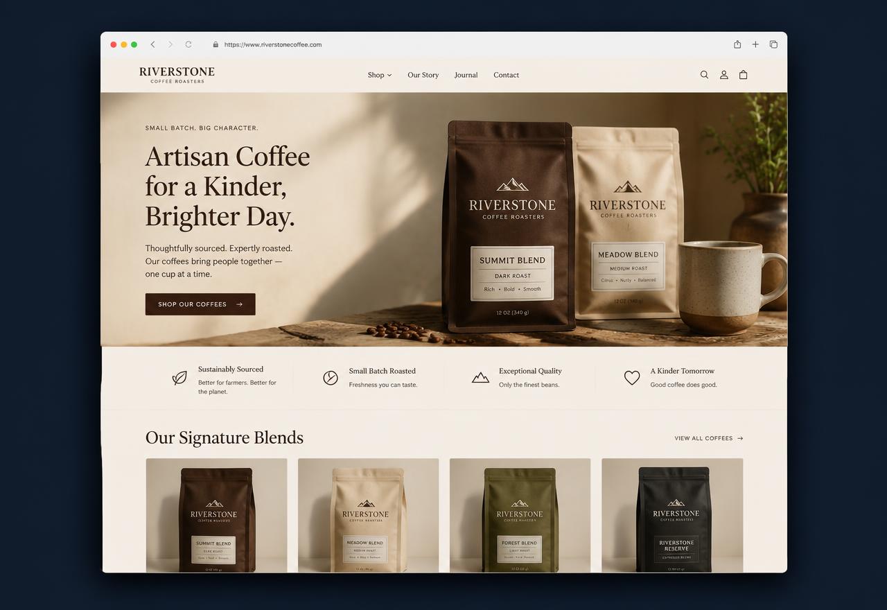 Riverstone Coffee demonstration website