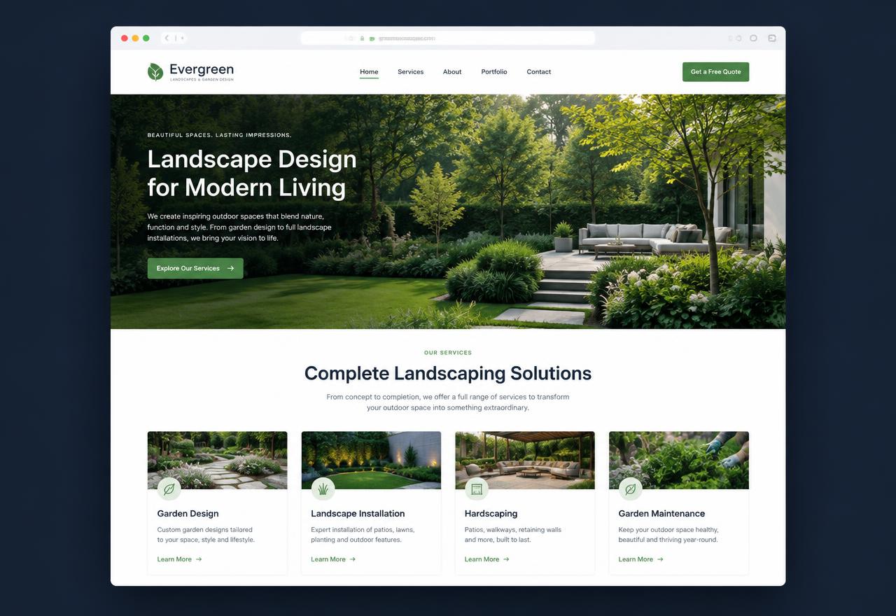 Evergreen Landscapes demonstration website